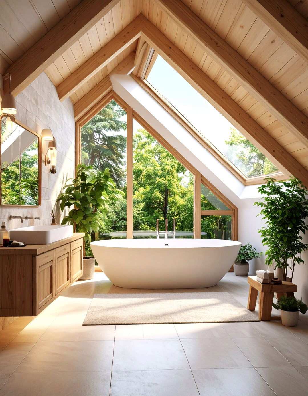 Attic Room Spa Bathroom with Luxury Features - 20 attic room ideas