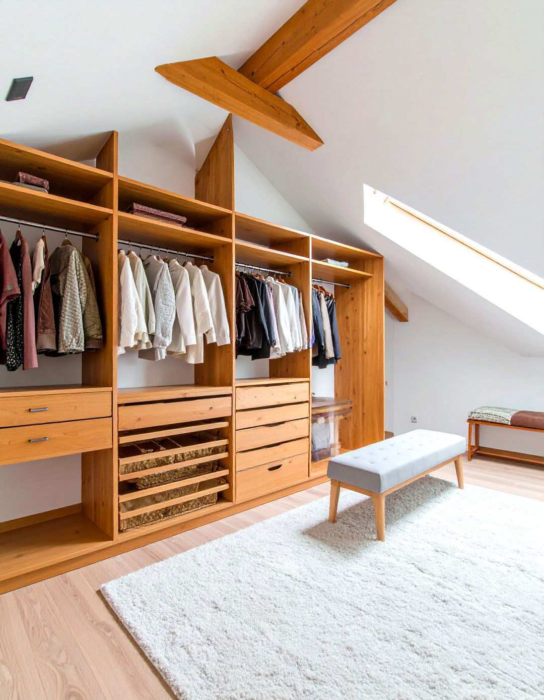 Attic Room Walk in Closet with Custom Storage - 20 attic room ideas