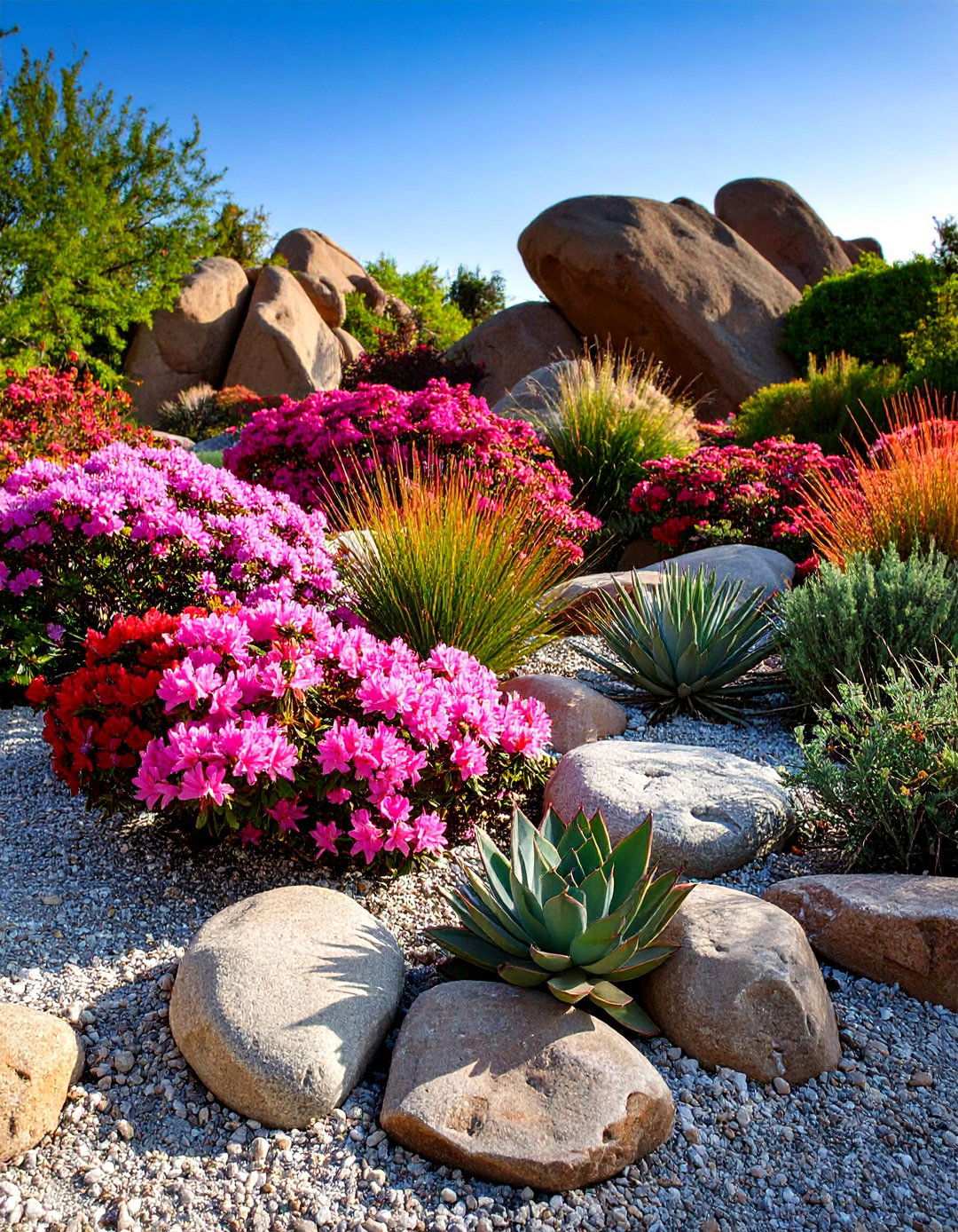 Azalea Rock Garden Integration for Drainage Solutions - 20 Azalea Garden Ideas