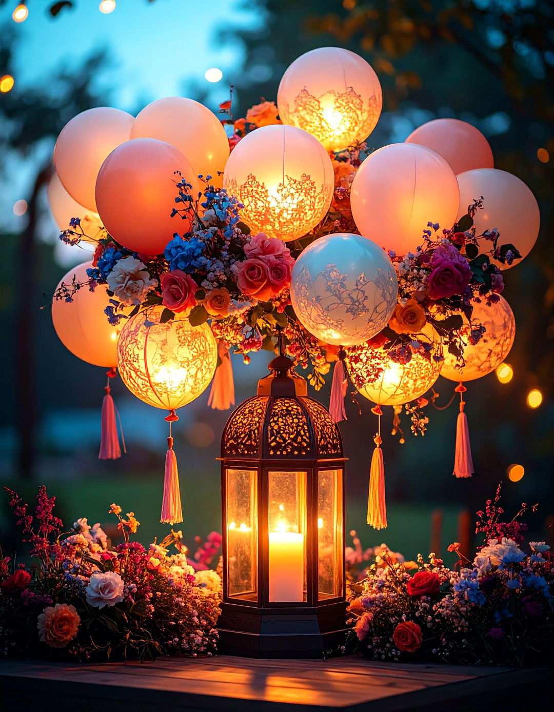 Balloon Lantern Centerpieces for Ambient Lighting - 20 Balloon Centerpiece Ideas