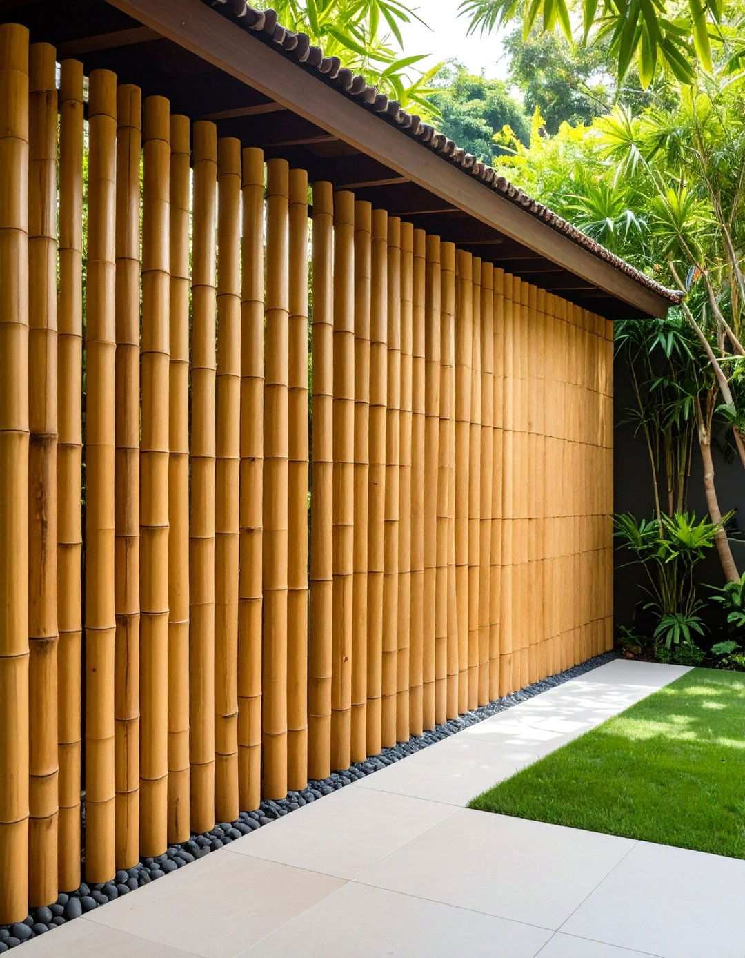 Bamboo Screen Walls for Natural Hot Tub Privacy - 20 Backyard Hot Tub Privacy Ideas