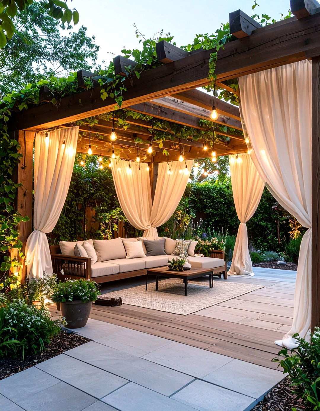 Barndominium Front Porch with Pergola Overhead Structure - 20 Barndominium Front Porch Ideas