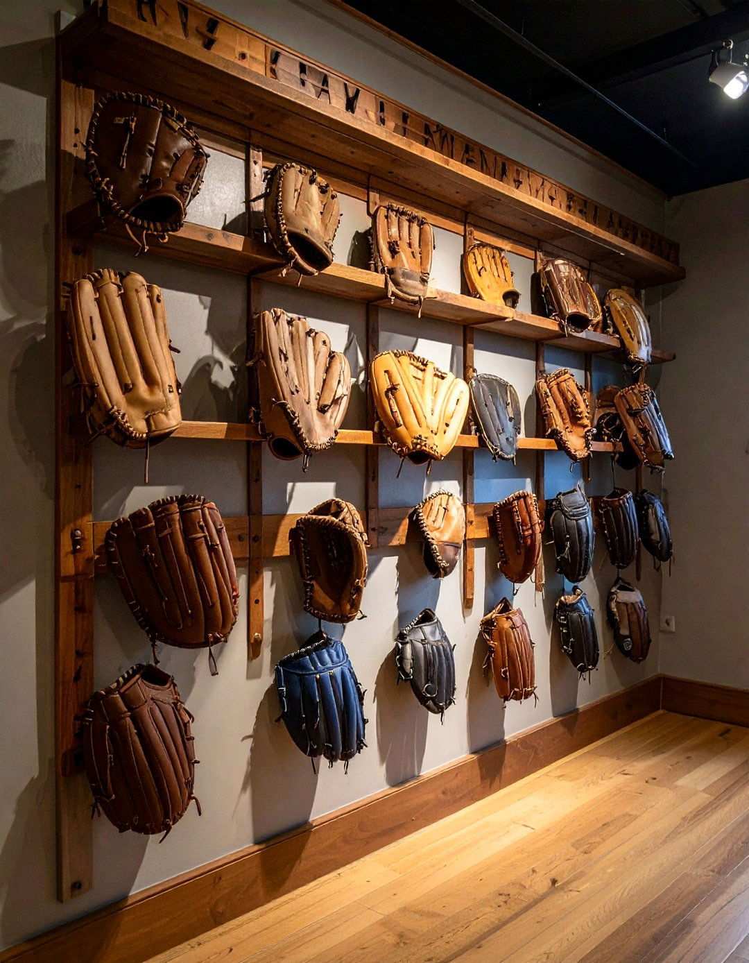 Baseball Glove Wall Art Installation - 20 Baseball Room Decor Ideas