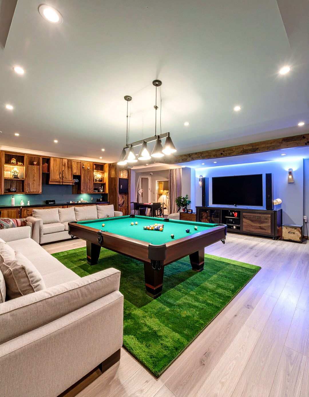 Basement Game Room and Entertainment Center - 20 Basement Ideas