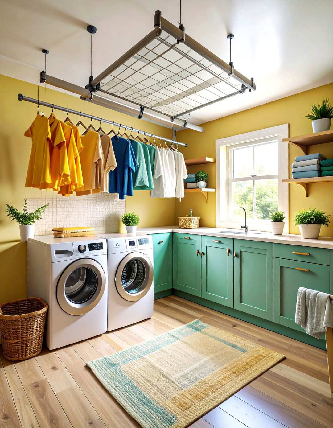 Basement Laundry Room with Built in Drying Solutions - 20 basement laundry room ideas