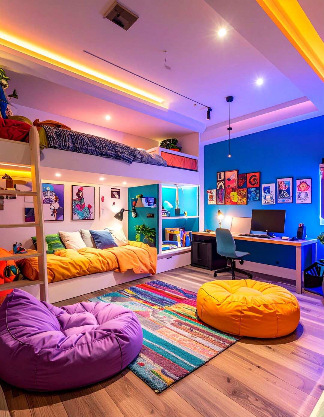 Basement Teen Hangout and Study Space - 20 Basement Ideas