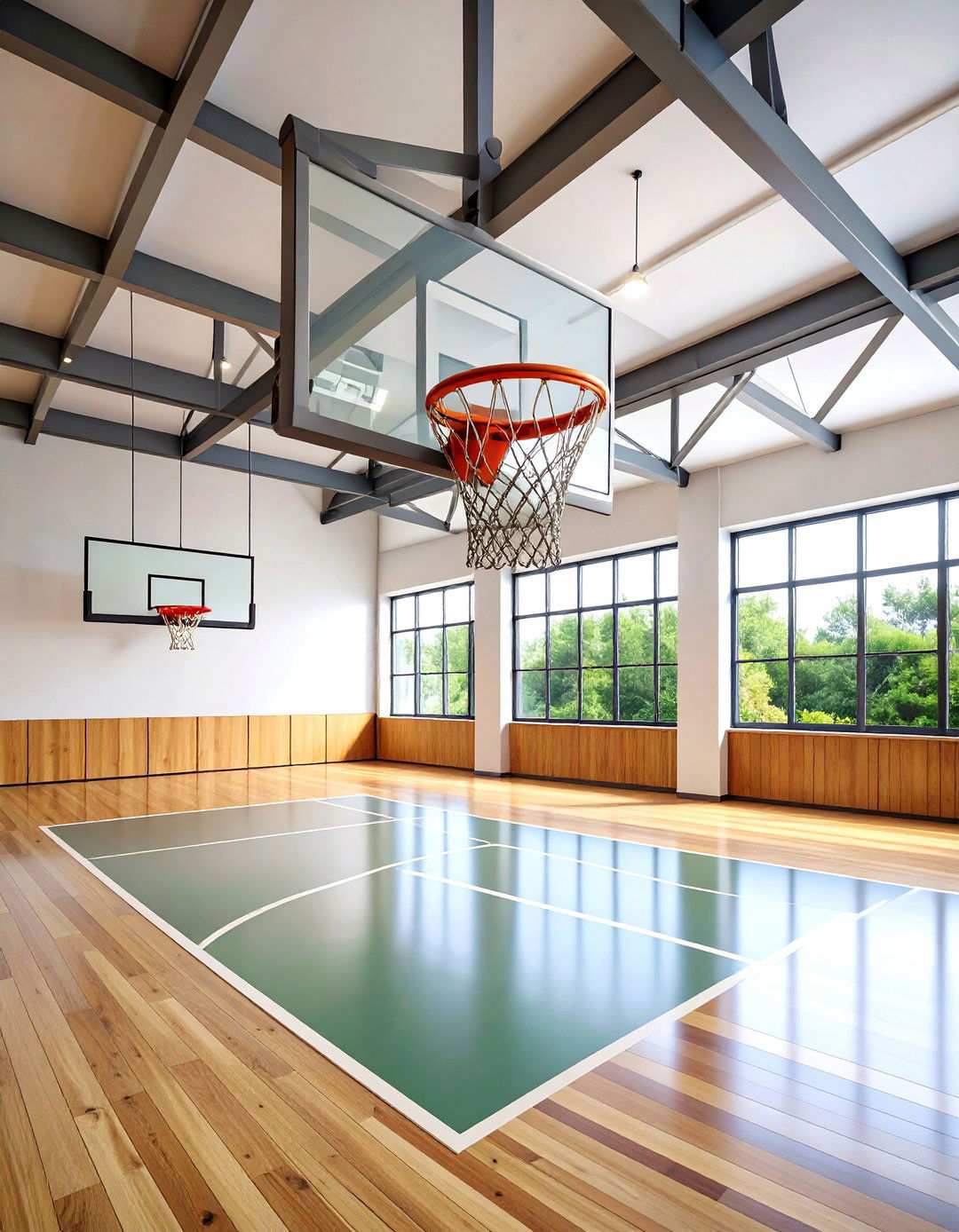 Basketball Room Decor with Indoor Hoop Installation - 20 basketball room decor ideas