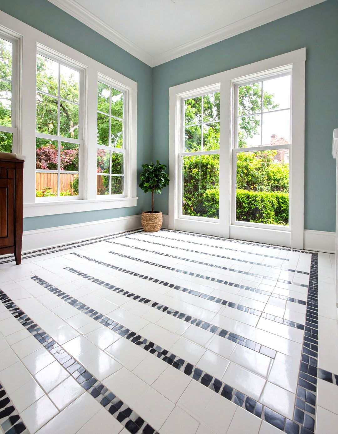 Basketweave Mosaic for Timeless Texture - 20 Black and White Bathroom Tile Ideas