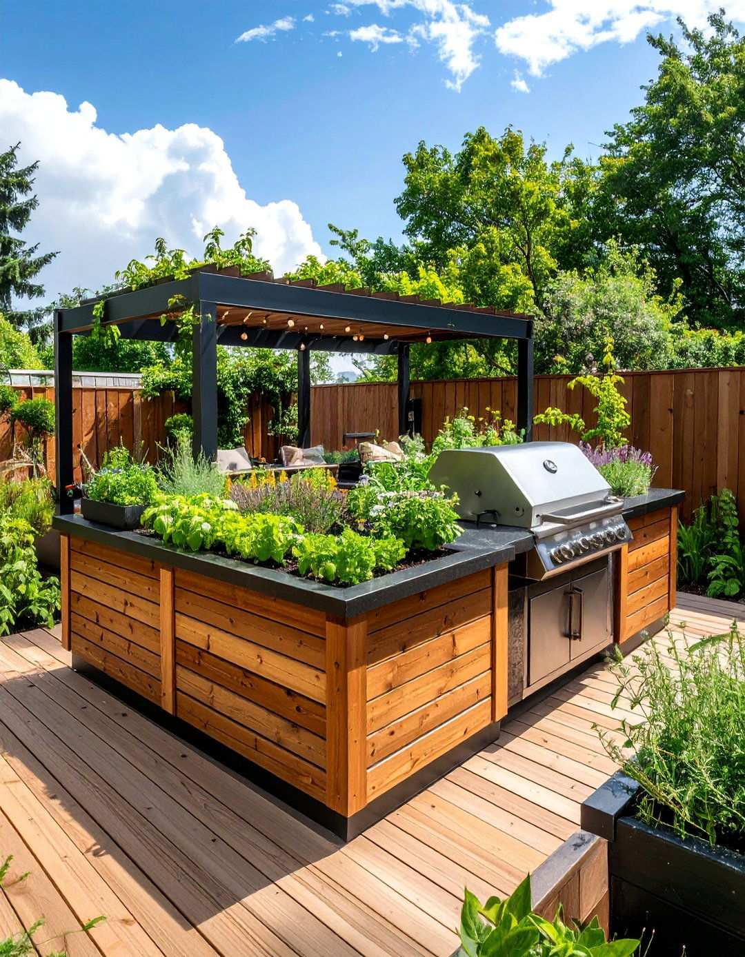 BBQ Island with Integrated Herb Garden - 20 Bbq Island Ideas