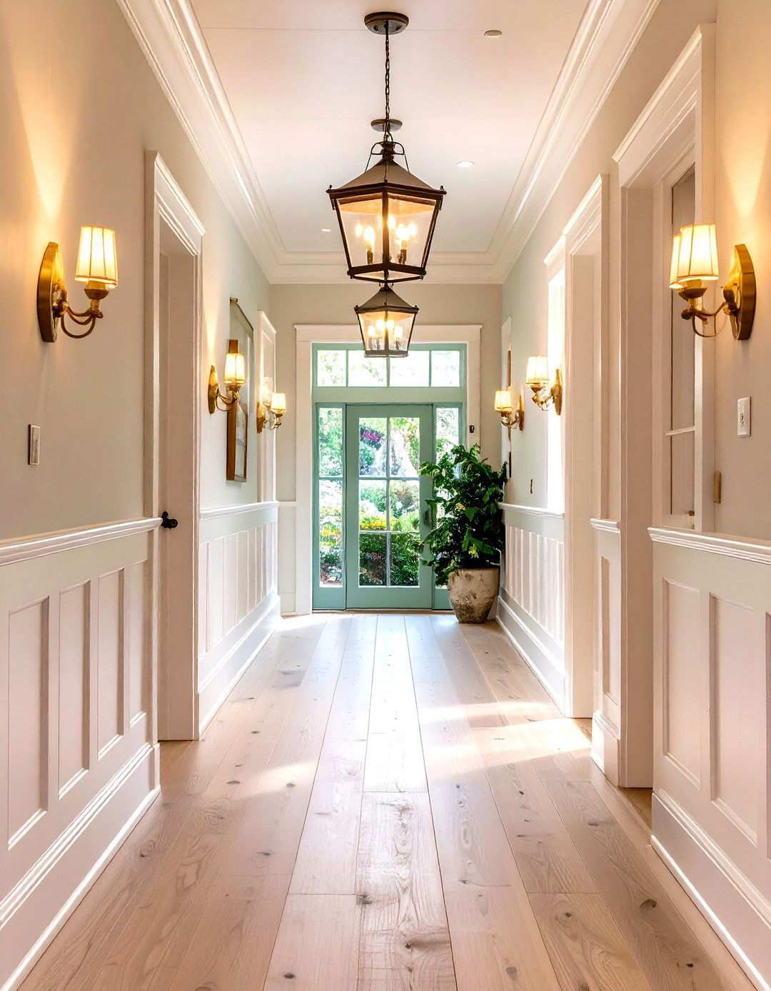 Beadboard Hallway Wainscoting With Hooks - 20 Beadboard Wall Ideas