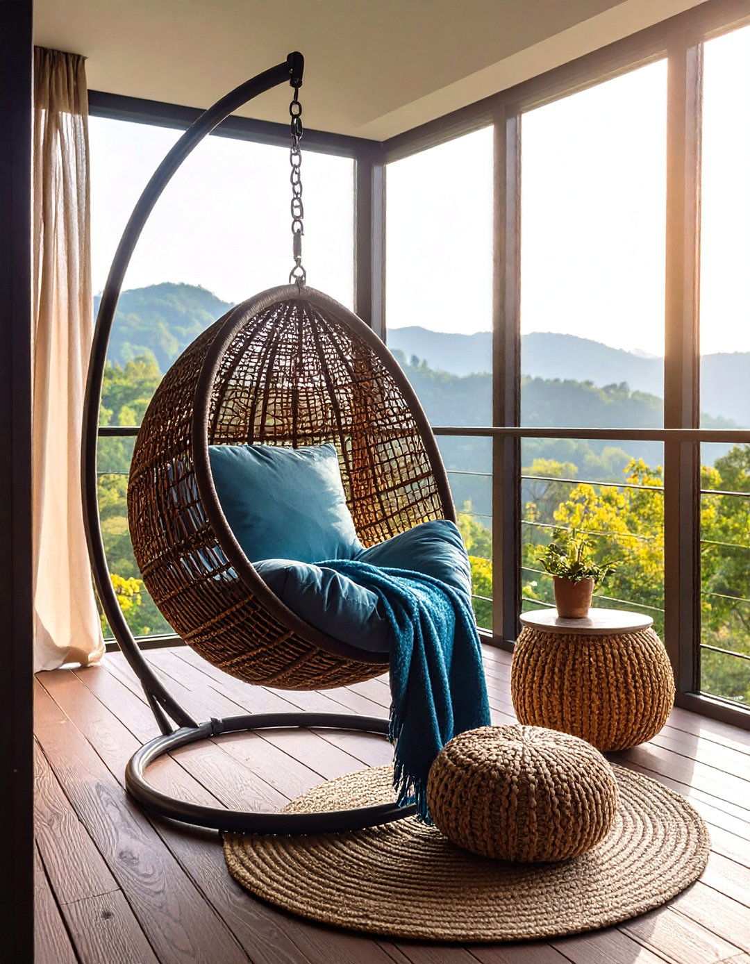 Bedroom Balcony Hanging Chair Escape - 20 Bedroom Balcony Ideas