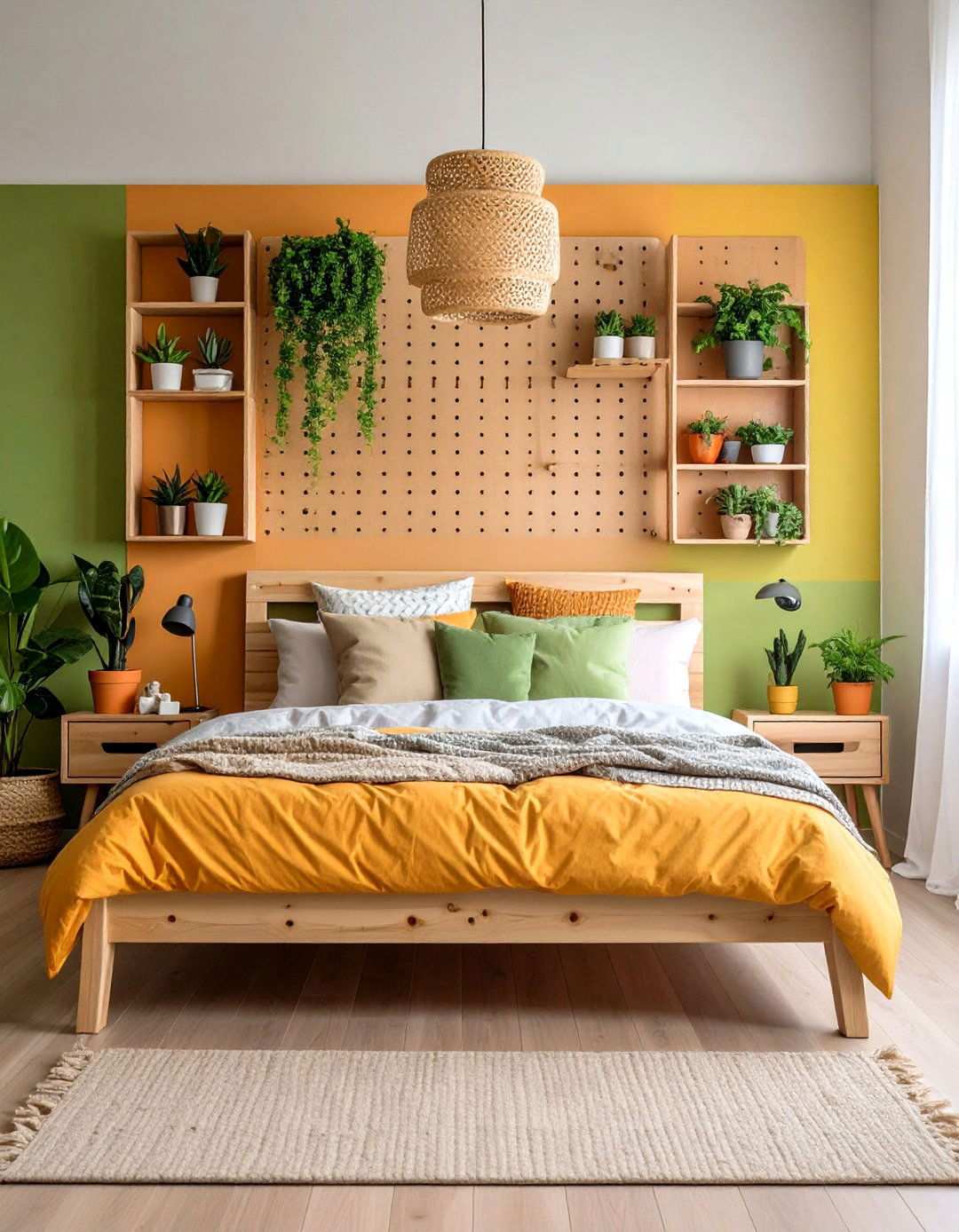 Bedroom Office Pegboard Vertical Storage - 20 Bedroom Office Ideas