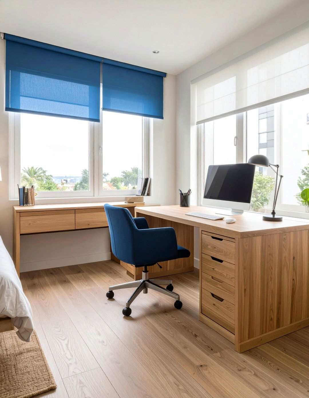 Bedroom Office Window Facing Productivity Nook - 20 Bedroom Office Ideas