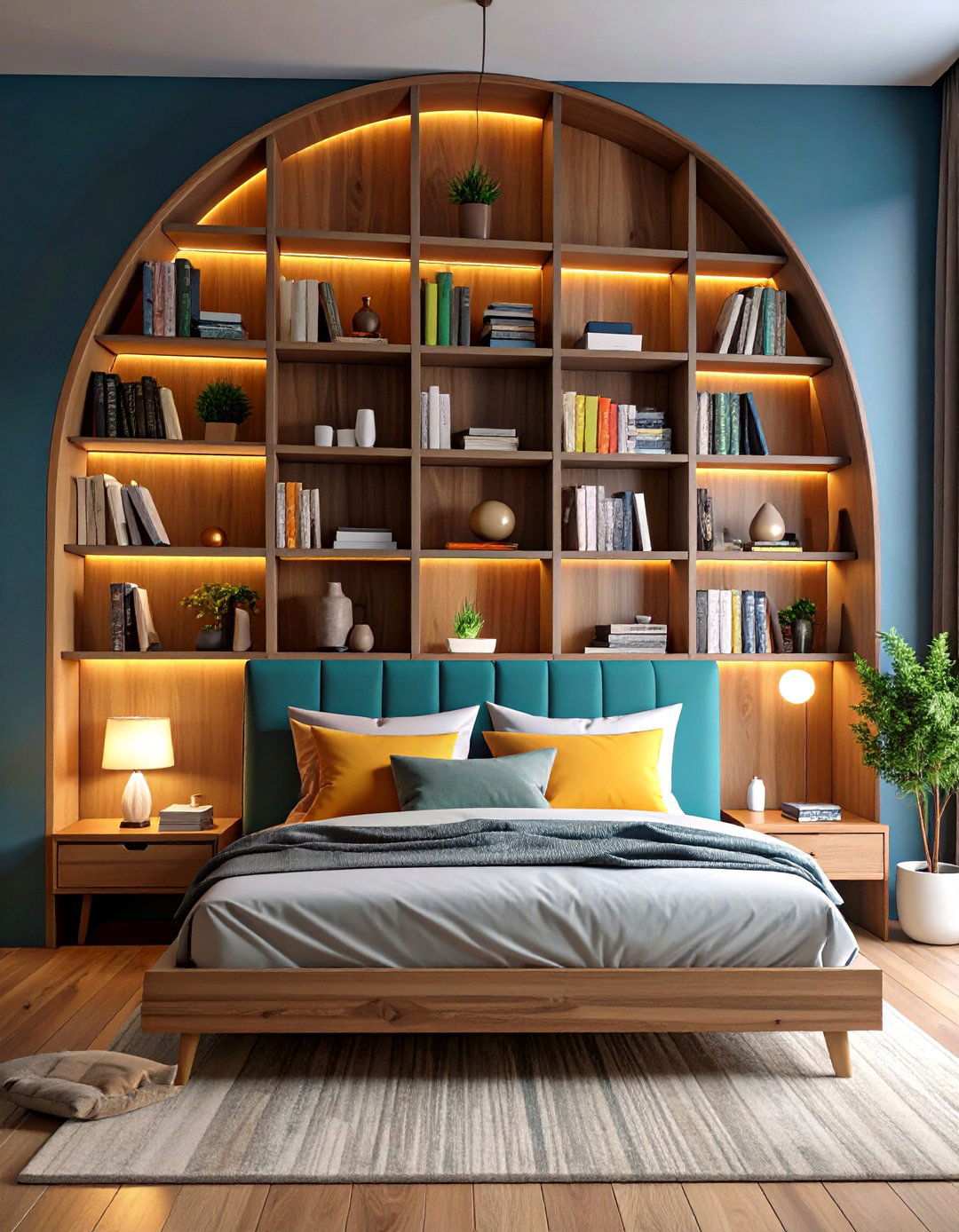 Bedroom Storage Bookcase Headboard - 20 Bedroom Storage Ideas