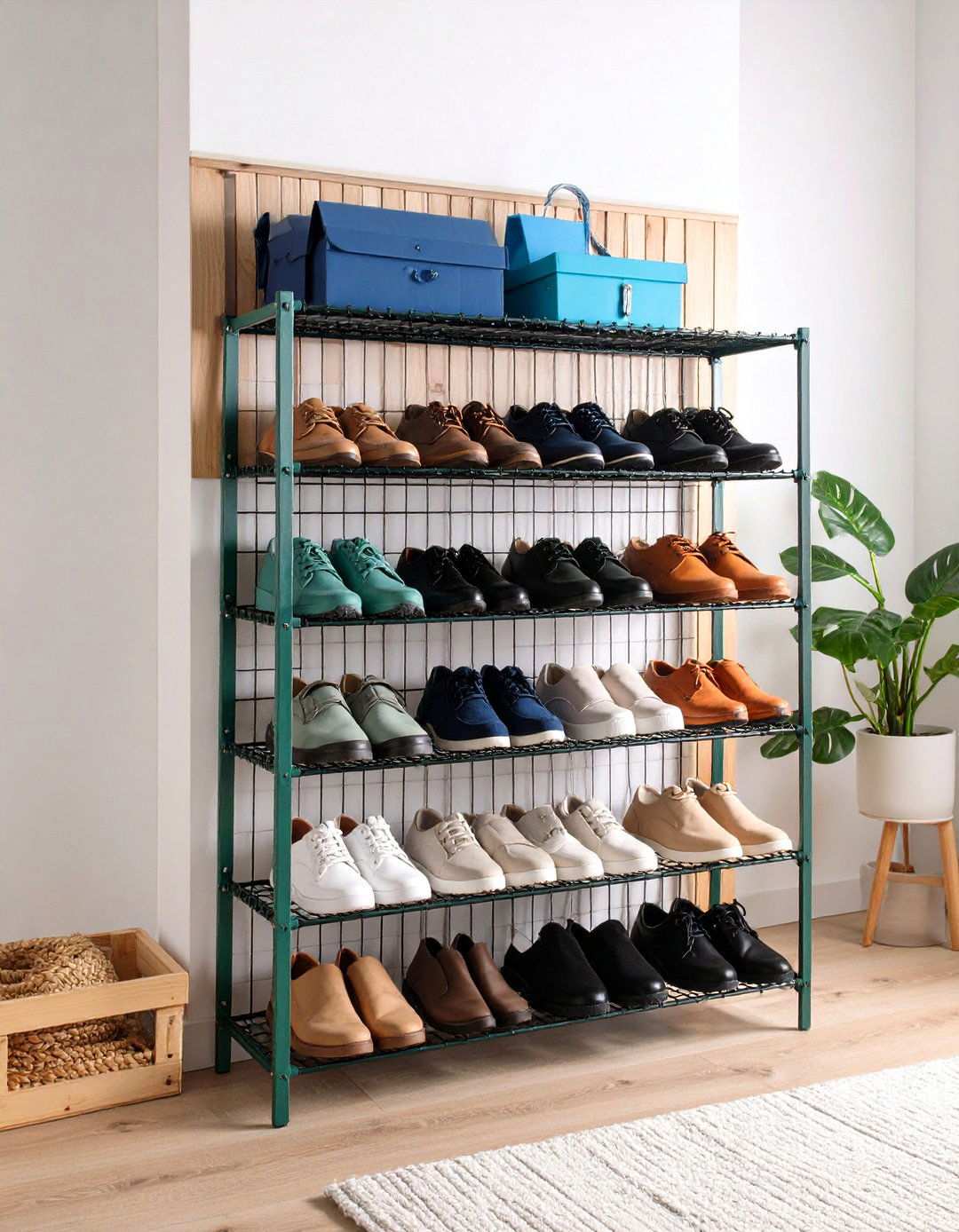 Bedroom Storage Wall Mounted Shoe Grid - 20 Bedroom Storage Ideas