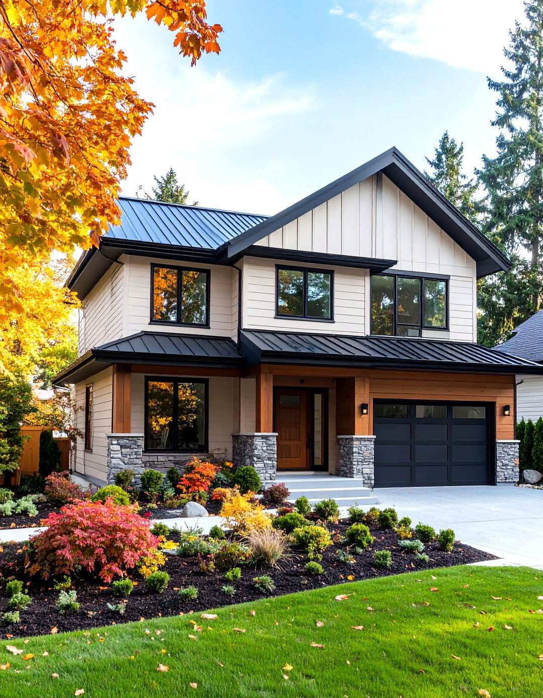 Beige and Black Scandinavian Modern - 20 beige and black house exterior ideas