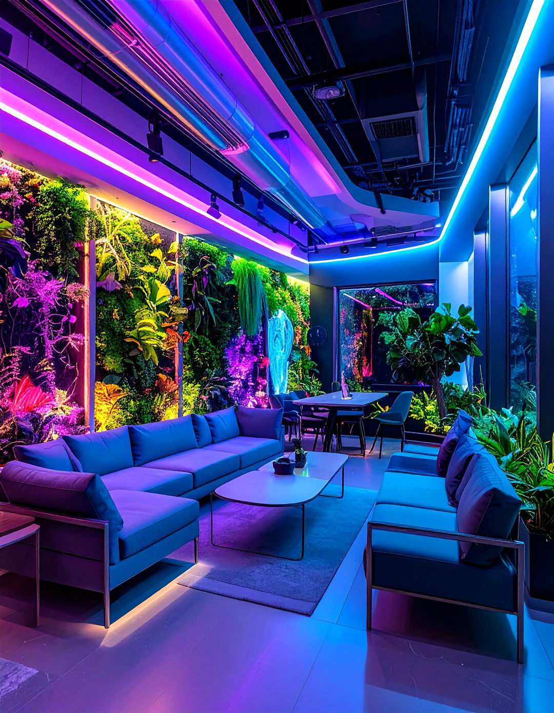Bioluminescent s Interior Design with Living Light Systems - 20 2100s Interior Design Ideas