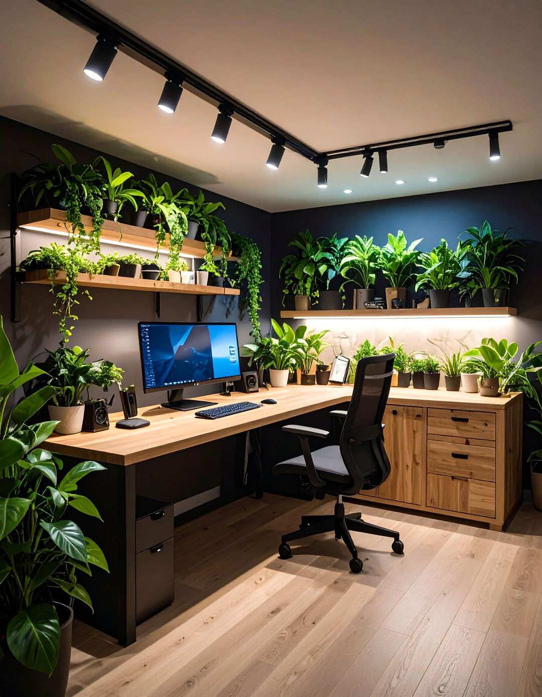 Biophilic Basement Office Design - 20 basement office ideas