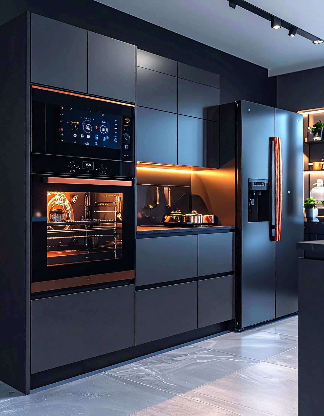 Black and Copper Kitchen Technology Integration - 20 black and copper kitchen ideas