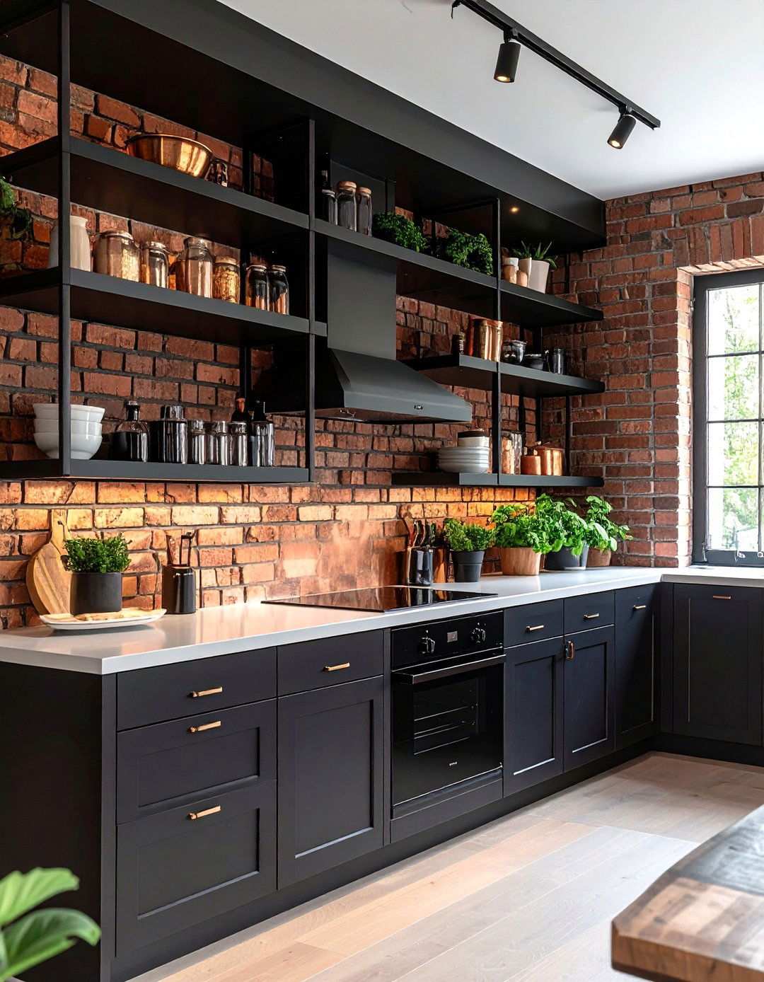 Black and Copper Kitchen Textural Wall Treatments - 20 black and copper kitchen ideas