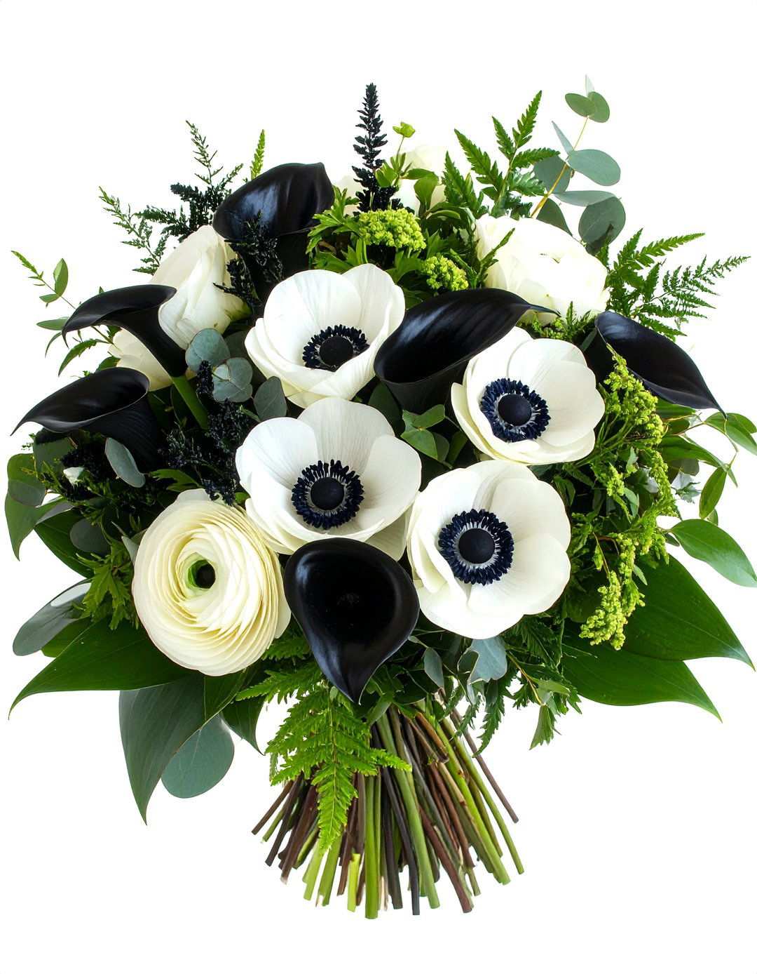 Black and White Wedding Florals with Monochrome Drama - 20 Black and White Wedding Ideas