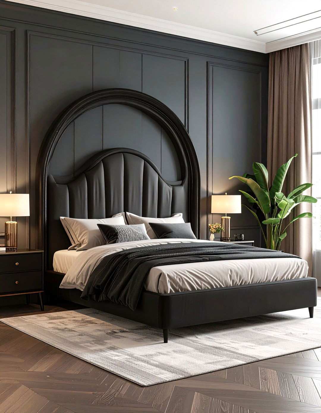 Black Arched Headboard Elegant Curves - 20 Black Headboard Bedroom Ideas