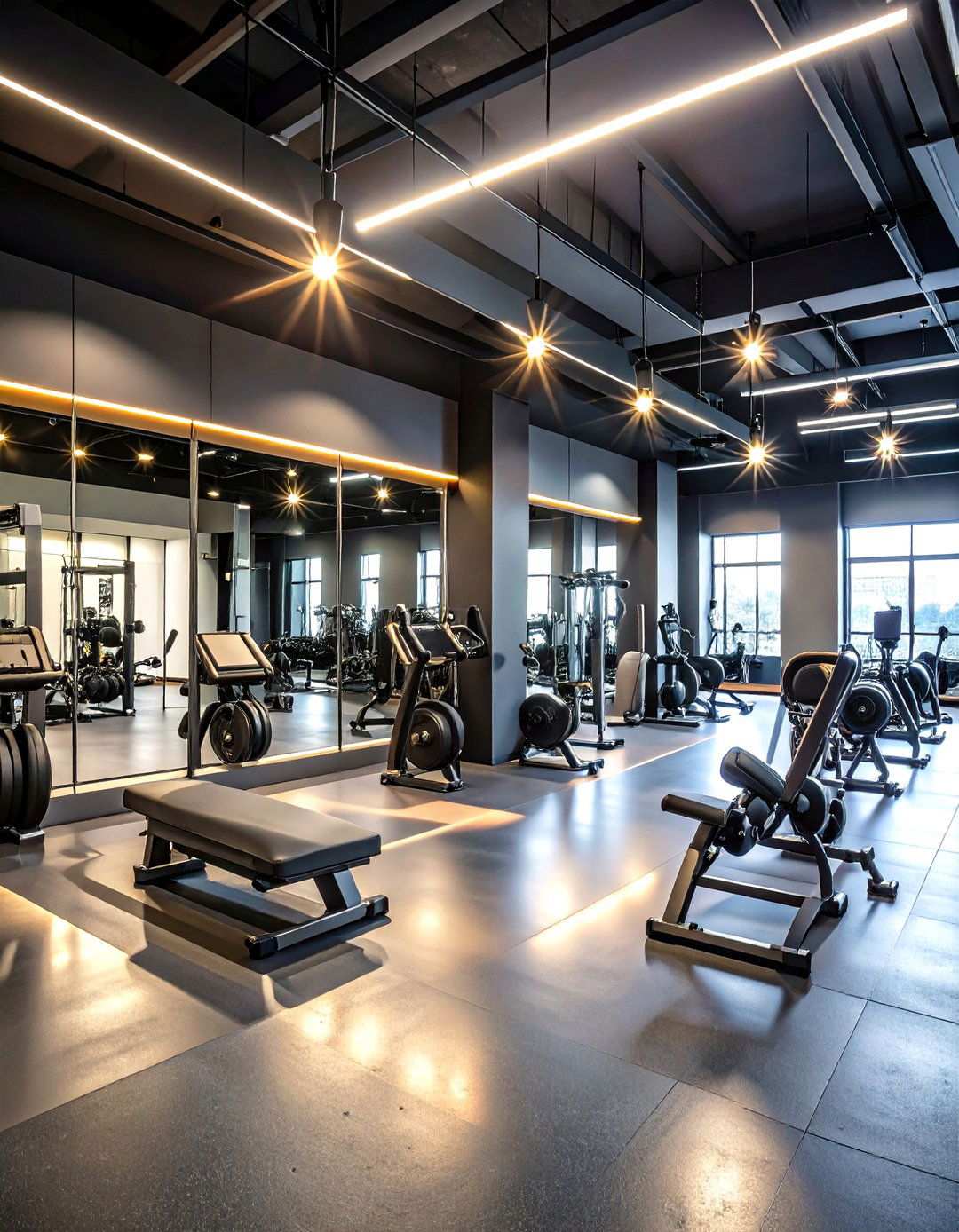 Black Basement Fitness Gym - 20 black basement ideas