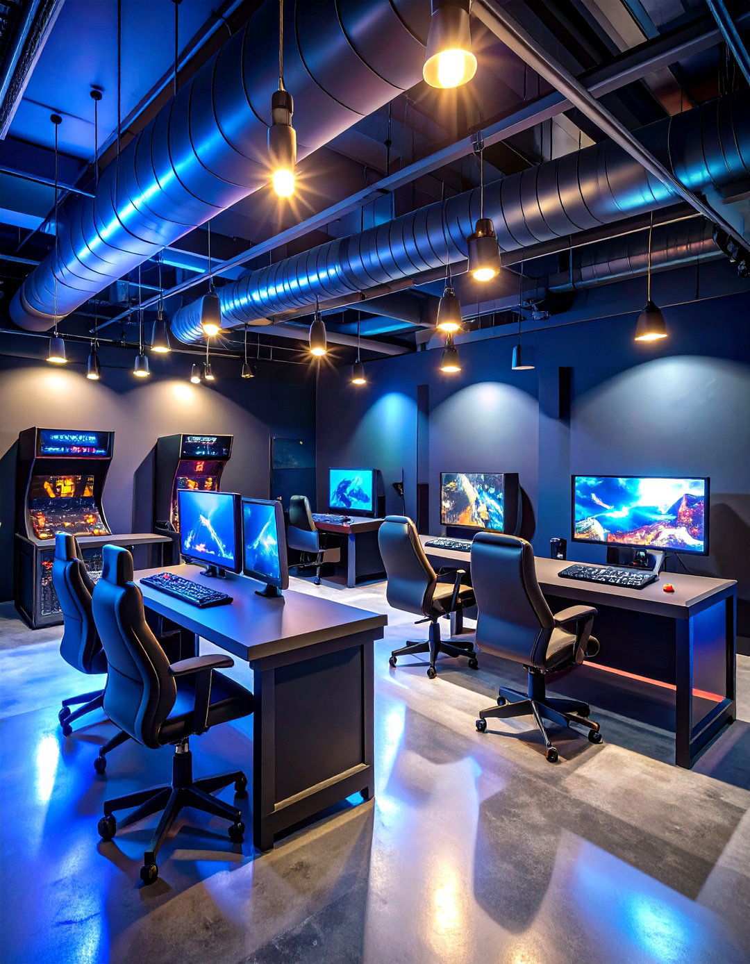 Black Basement Industrial Gaming Den - 20 black basement ideas