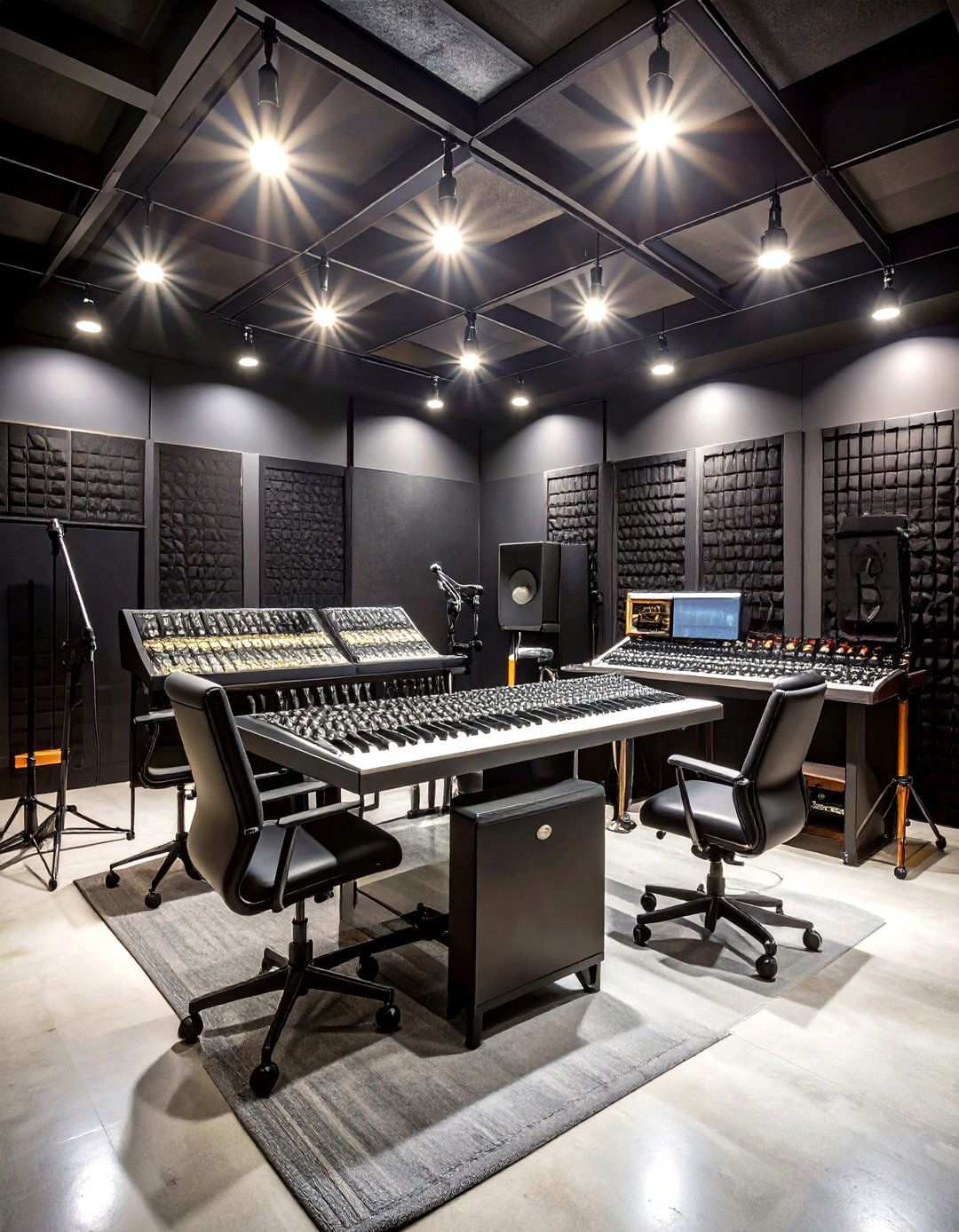 Black Basement Music Room Recording Studio - 20 black basement ideas