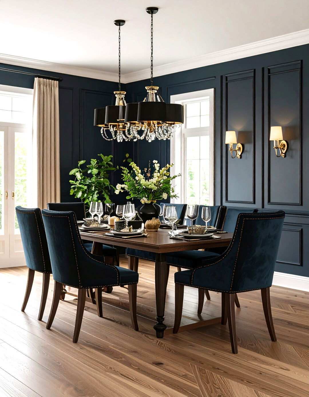 Black Board and Batten Black Accent Wall Dining Room - 20 Black Accent Wall Dining Room Ideas