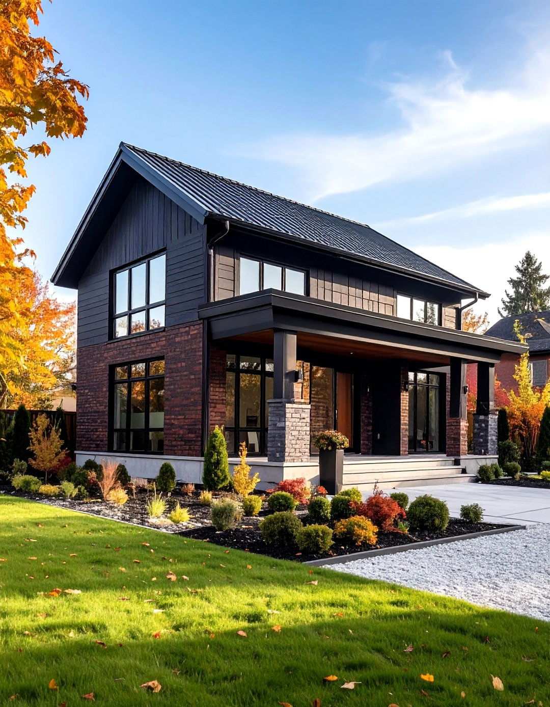 Black Brick Contemporary Box House with Flat Roof Design - 20 Black Brick House Exteriors