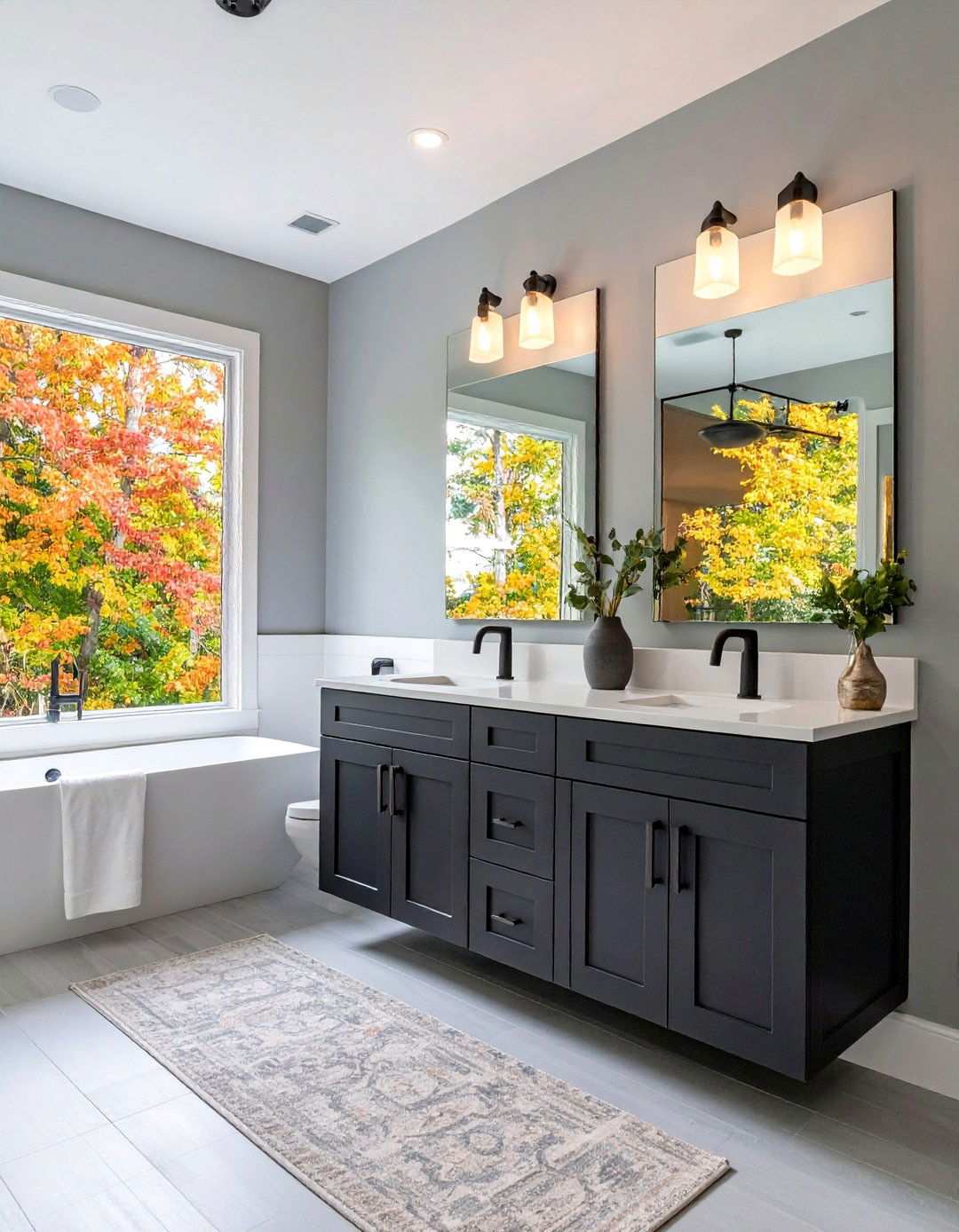 Black Cabinet Two Tone Bathroom Design - 20 bathroom with black cabinets ideas