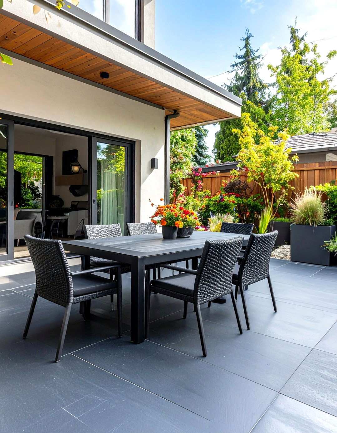 Black Concrete Patio with Radiant Heating System - 20 black concrete patio ideas