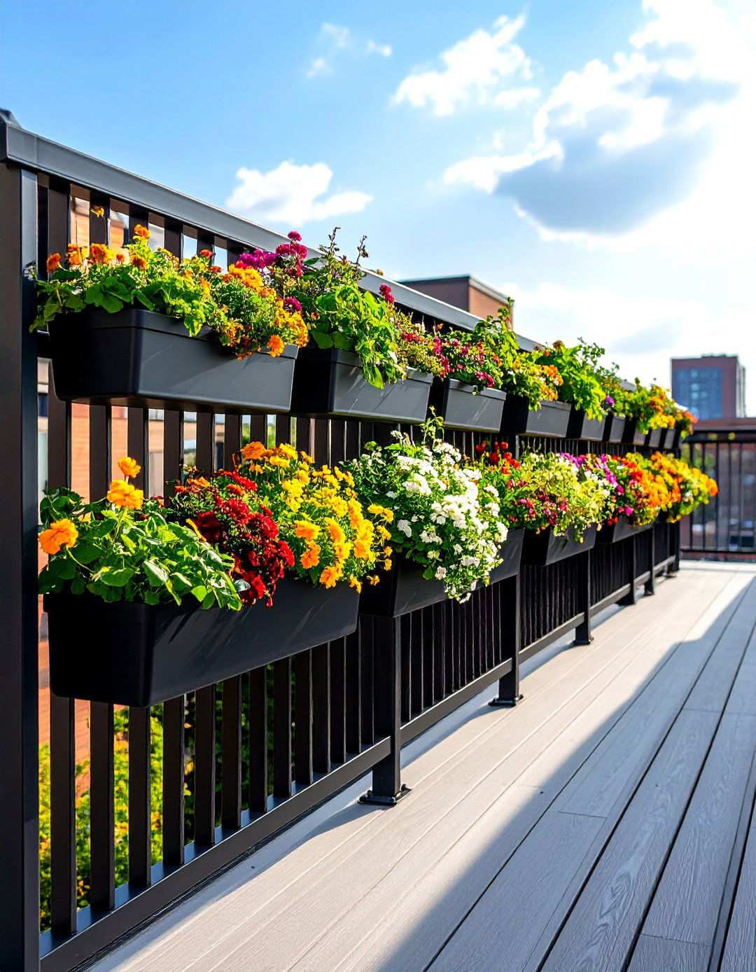 Black Deck Railing with Built in Planters - 20 black deck railing ideas