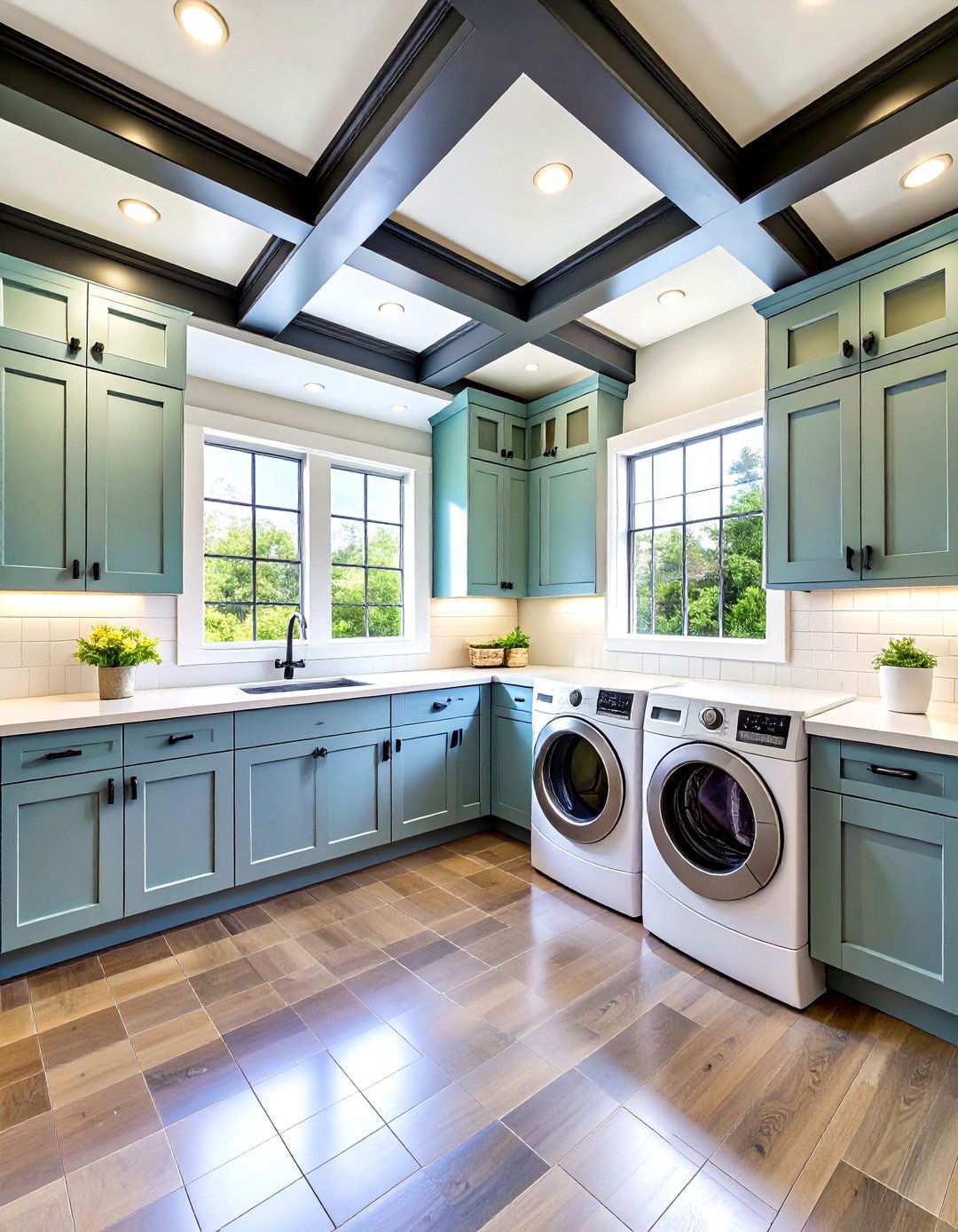 Black Laundry Room Ceiling and Trim Details - 20 black laundry room ideas