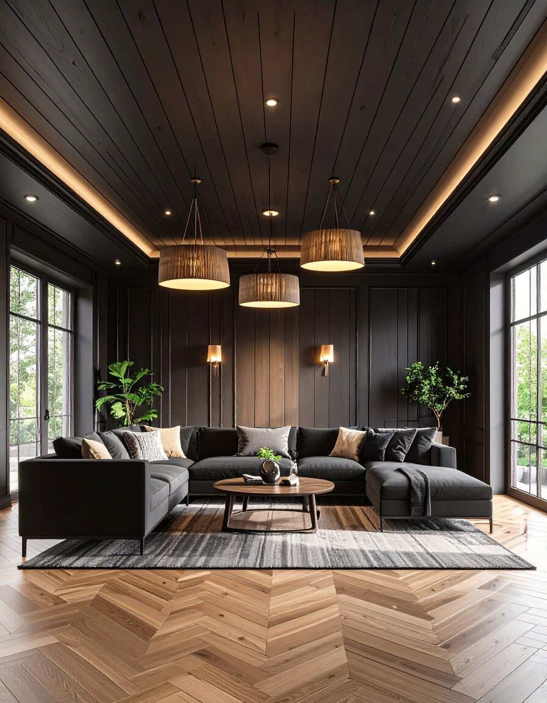 Black Shiplap Ceiling Cocoon - 20 Black Shiplap Wall Ideas