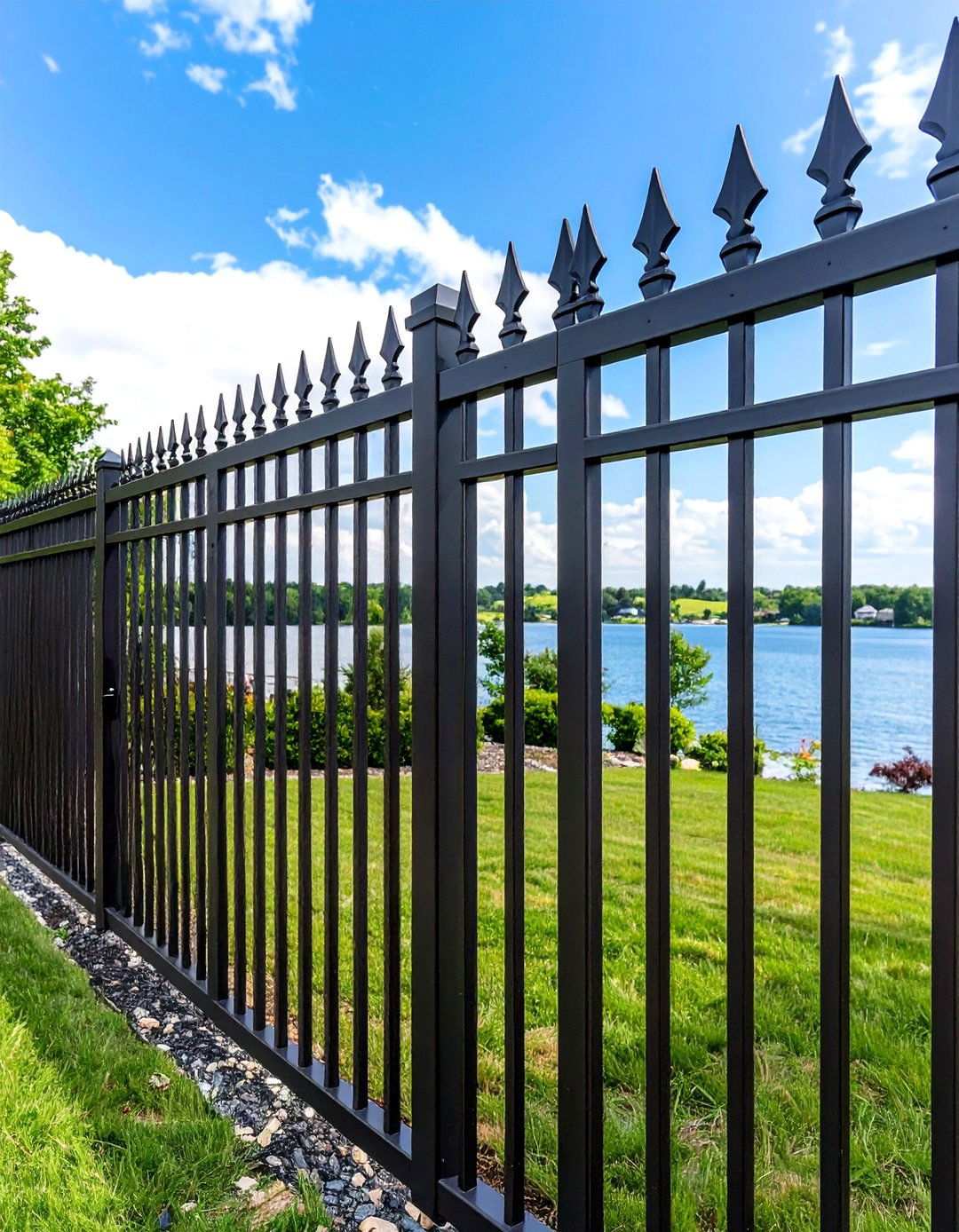 Black Steel Mesh Security Fence That Preserves Views - 20 Black Fence Ideas