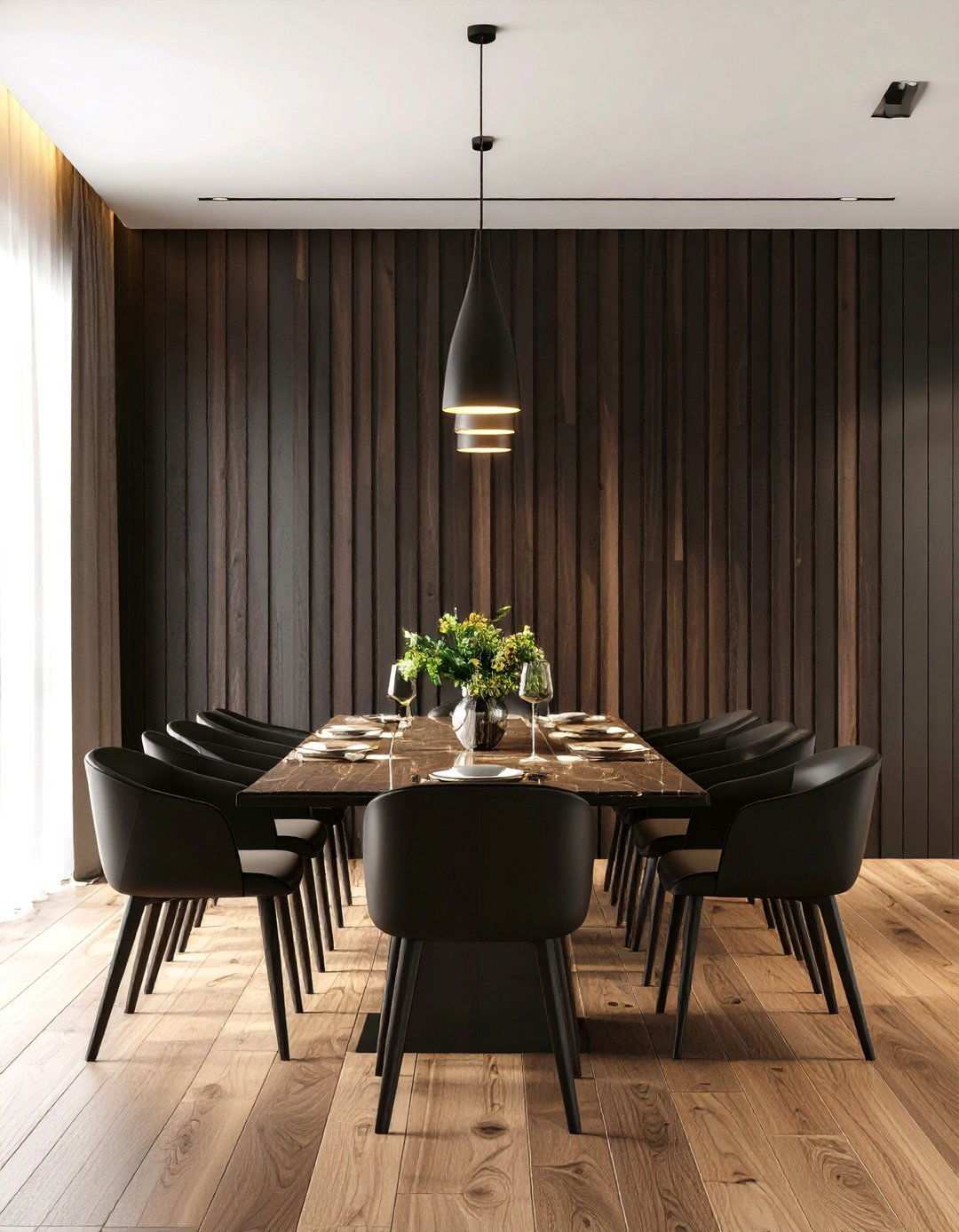 Black Wood Panel Black Accent Wall Dining Room - 20 Black Accent Wall Dining Room Ideas