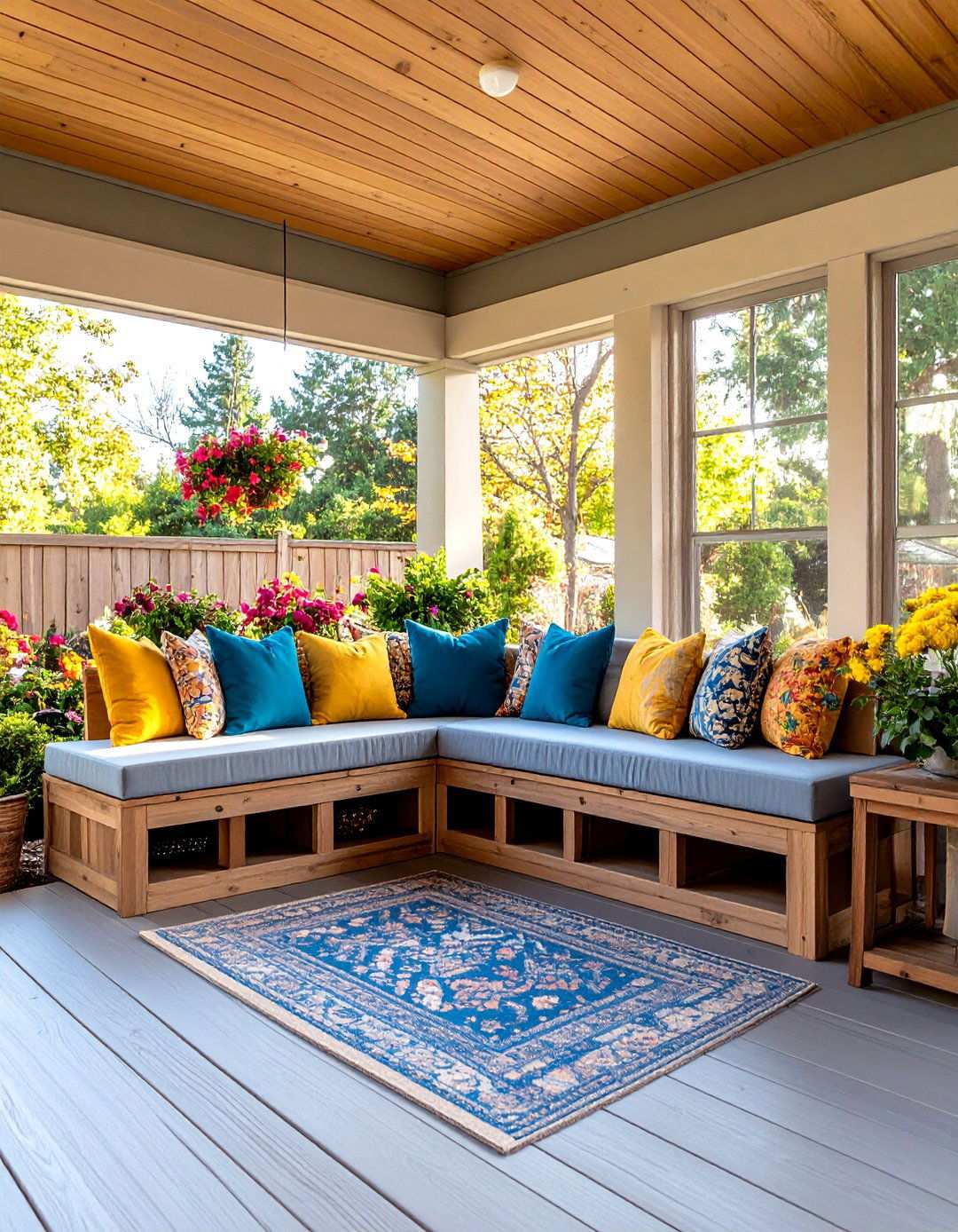 Built In Back Porch Seating - 20 Back Porch Ideas