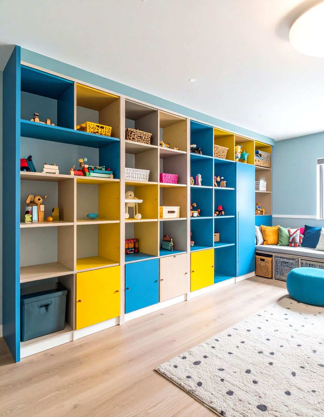 Built In Basement Playroom Storage Systems - 20 Basement Playroom Ideas