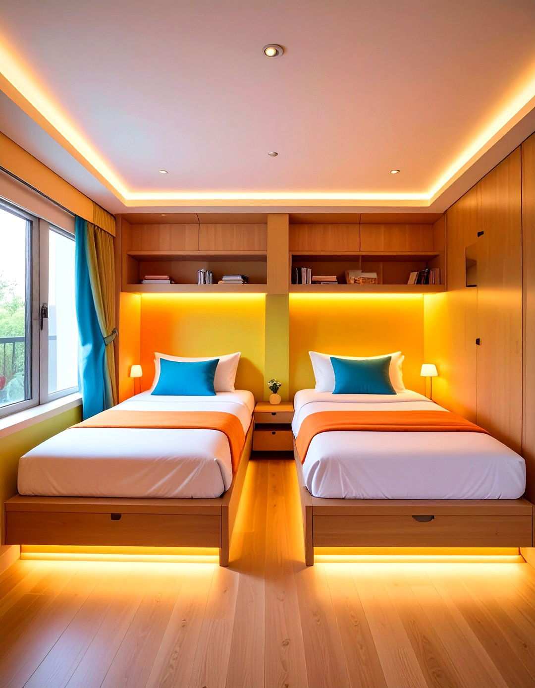 Built In Bed Alcoves for Maximum Space Efficiency - 20 2 Beds in One Small Room Ideas