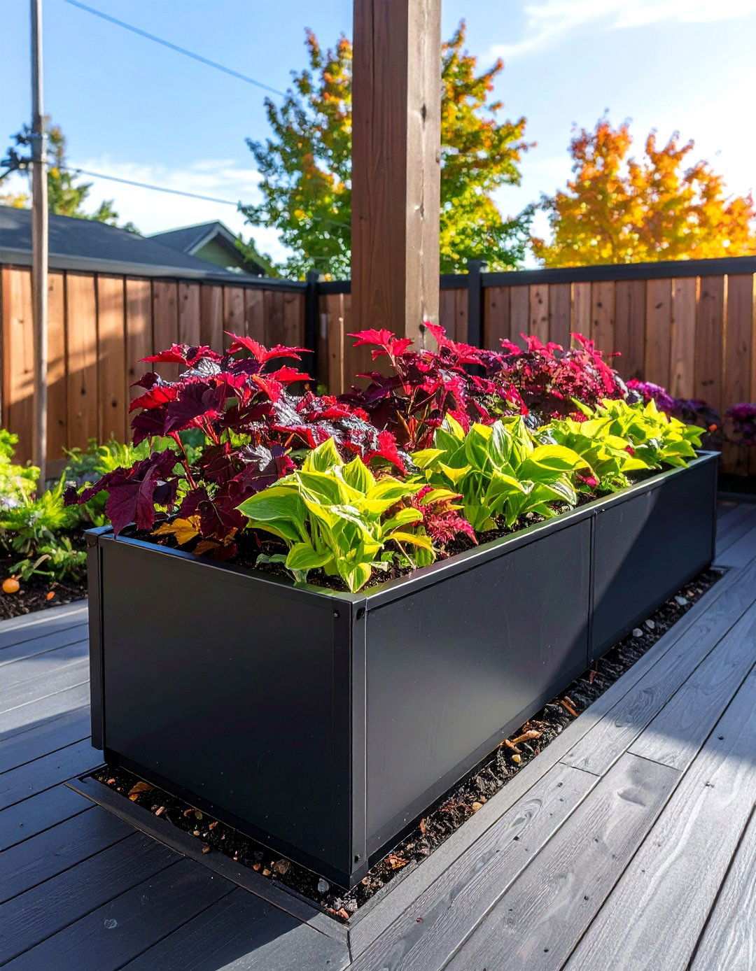 Built In Black Planter Boxes - 20 Black Deck Ideas