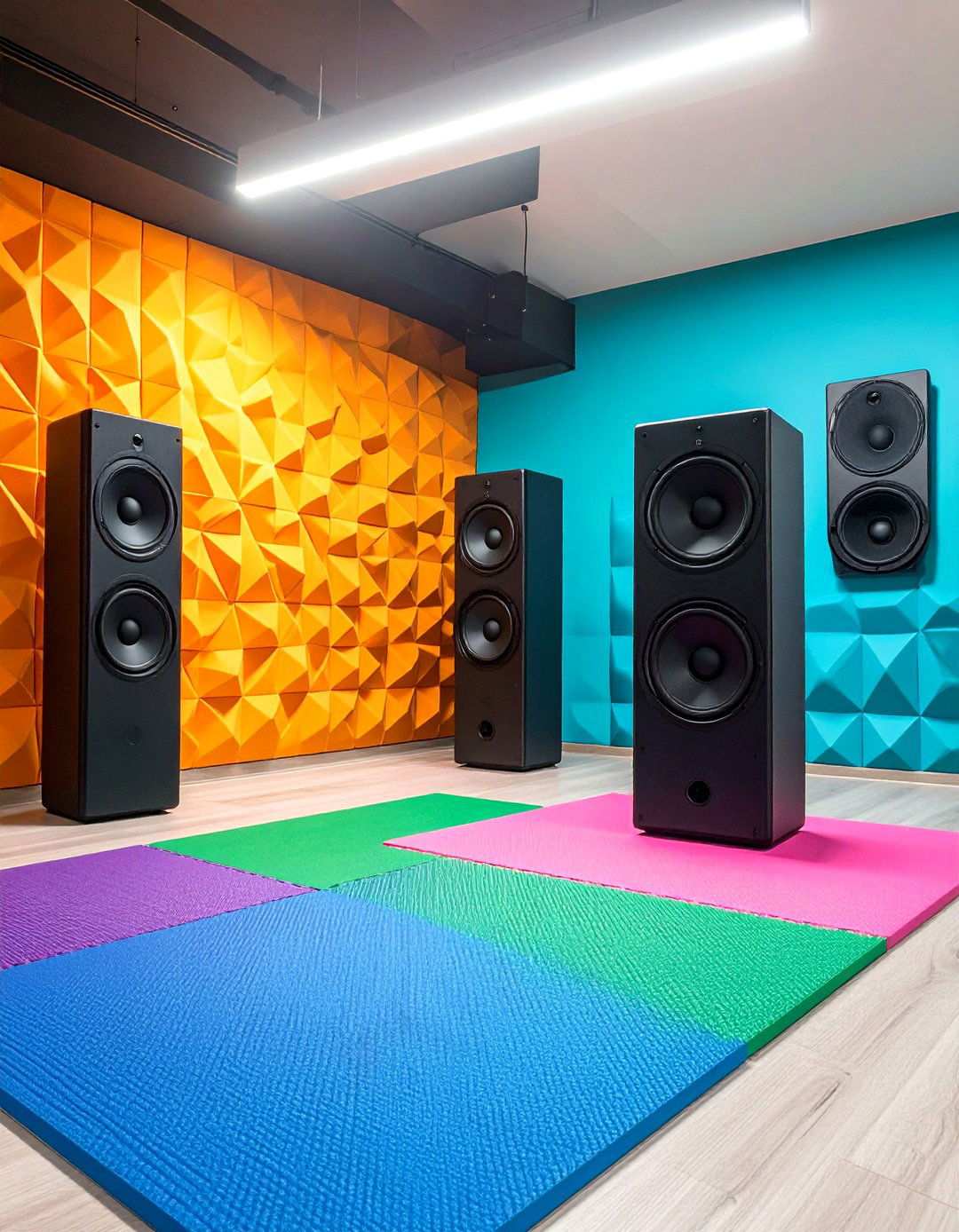 Built In Bluetooth Audio Maintains Focus without Raising Household Volume - 20 Basement Gym Ideas
