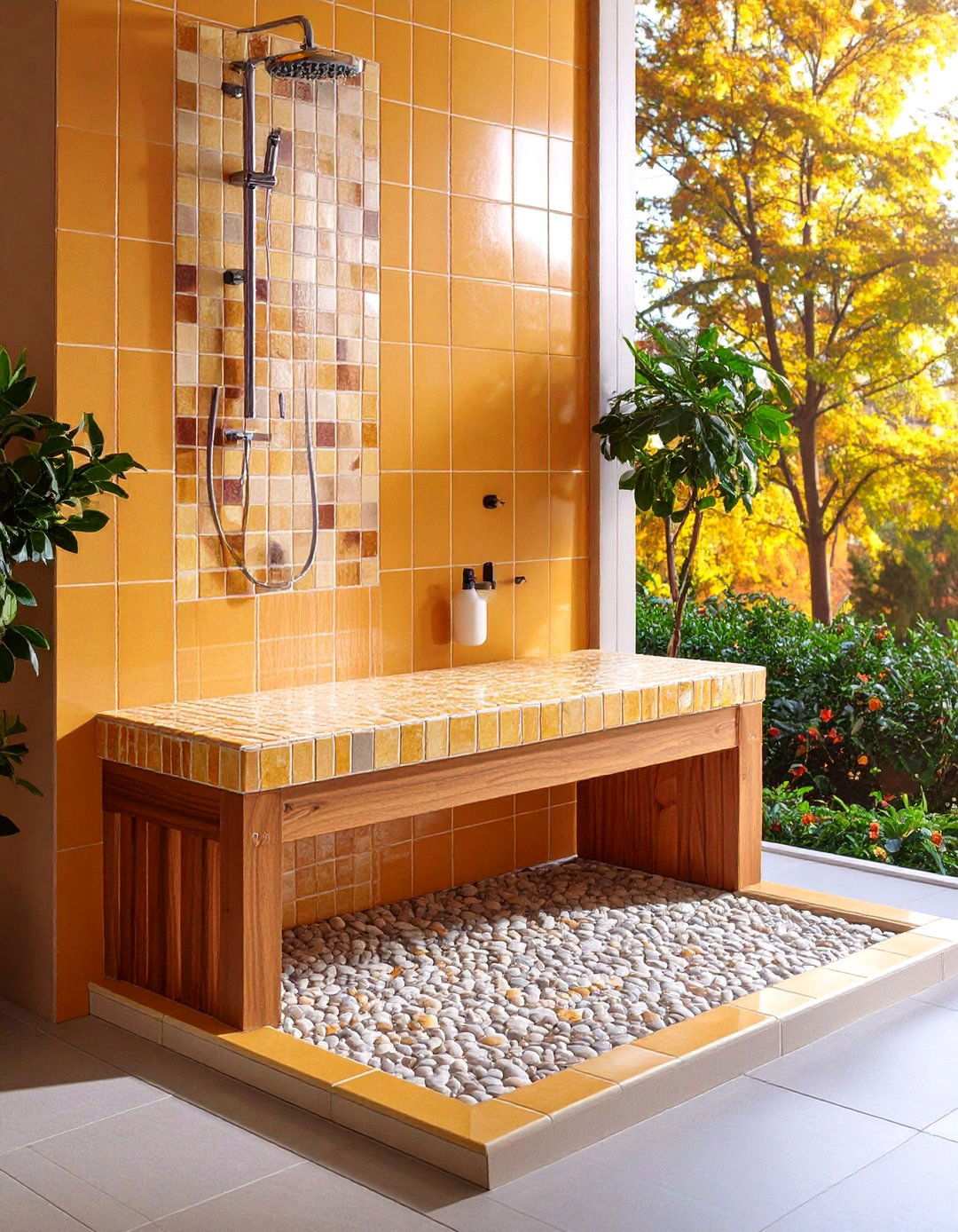 Built In Shower Bench Elevates Accessibility - 20 Bathroom Furniture Ideas