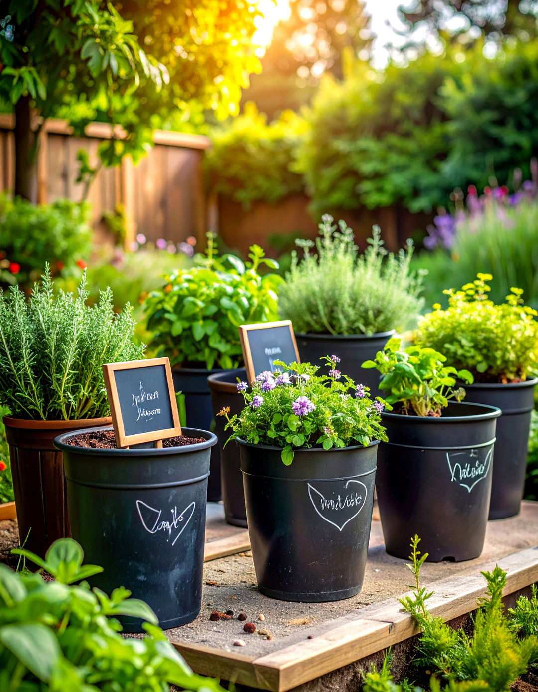 Chalkboard Painted Pot Interactive Labels - 20 Painted Pot Ideas