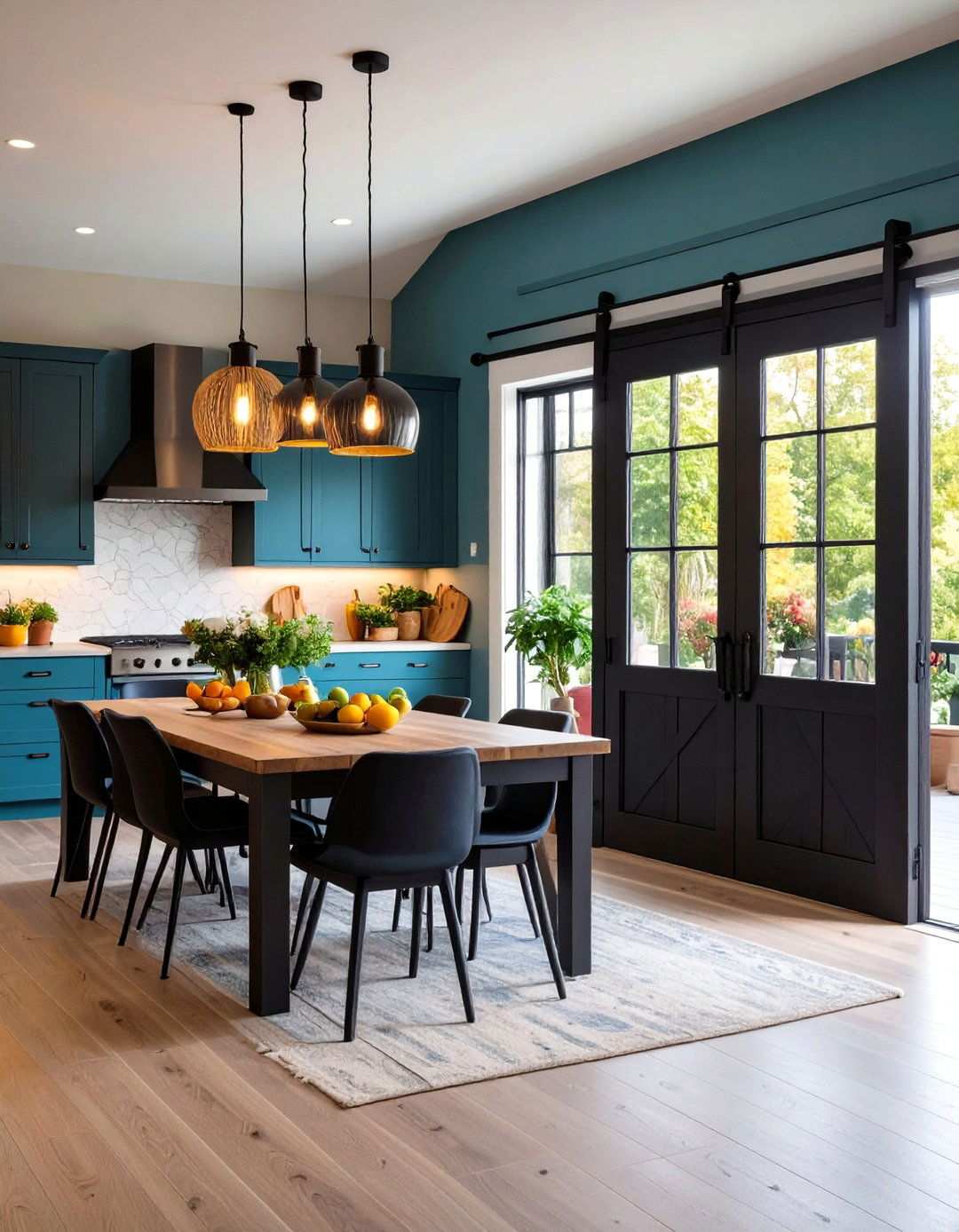 Chalkboard Surface Barn Door for Family Hubs - 20 Barn Door Ideas