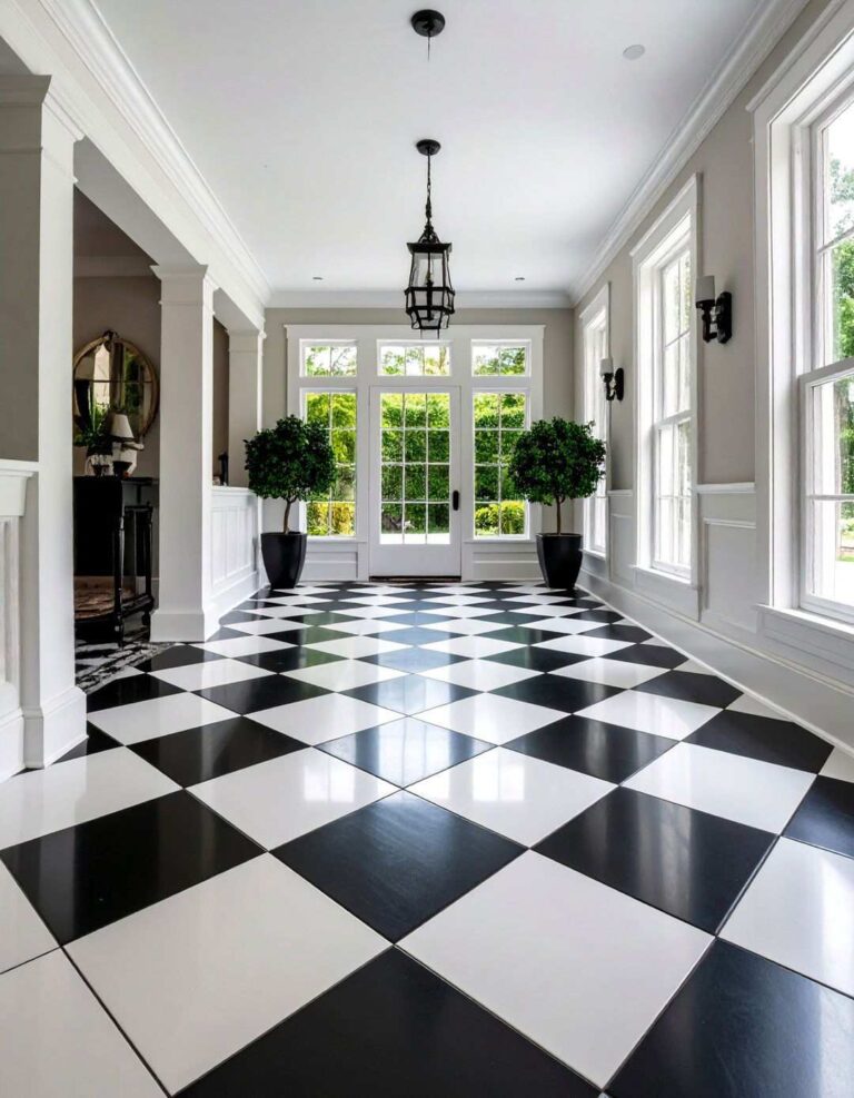 Checkerboard Flooring Creates Instant Drama - 20 Black and White Entryway Design Ideas