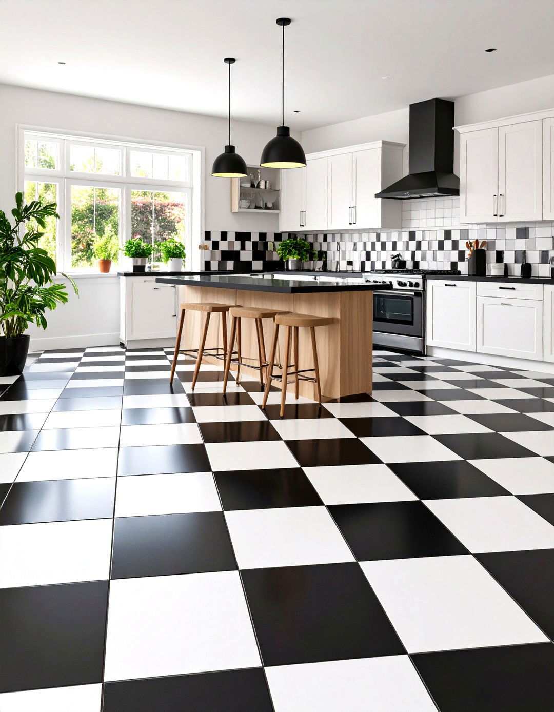 Checkerboard Kitchen Flooring Patterns in Bold Colors - 20 1980s Kitchen Ideas