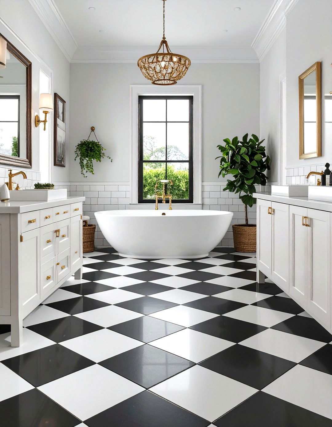 Checkerboard Mosaic Floor Tile Drama - 20 Bathroom Mosaic Floor Tile Ideas