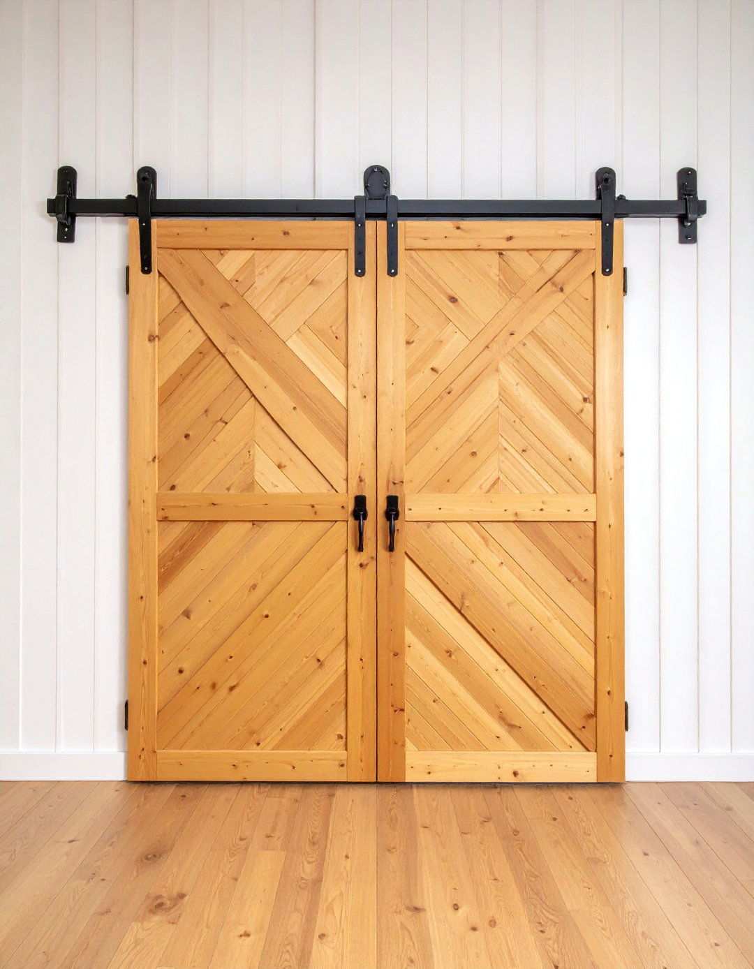 Chevron Barn Door for Graphic Drama on a Budget - 20 Bathroom Barn Door Ideas